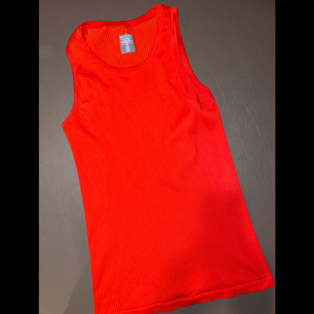 Athleta Tank Womens XL Athletic Top Pullover Red Sleeveless Scoop Neck NWOT